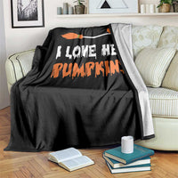 Halloween Couple Matching Throw Blanket I Love Her Pumpkins Broomstick Witch Hat - Wonder Print Shop