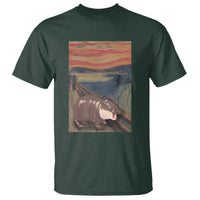 Funny Moo Deng T Shirt Cute Hippo Zoo Scream Art Meme Baby Pygmy Edvard Munch - Wonder Print Shop