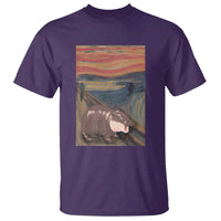 Funny Moo Deng T Shirt Cute Hippo Zoo Scream Art Meme Baby Pygmy Edvard Munch - Wonder Print Shop