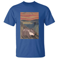 Funny Moo Deng T Shirt Cute Hippo Zoo Scream Art Meme Baby Pygmy Edvard Munch - Wonder Print Shop