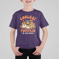 Funny Halloween T Shirt For Kid Coolest Pumpkin In The Patch Autumn Maple Leaf Flower - Wonder Print Shop