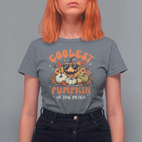 Funny Halloween T Shirt For Women Coolest Pumpkin In The Patch Autumn Maple Leaf Flower - Wonder Print Shop