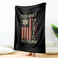 Combat Medic Veteran Throw Blanket Medical Military Vintage American Flag - Wonder Print Shop
