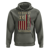 Combat Medic Veteran Hoodie Medical Military Vintage American Flag - Wonder Print Shop