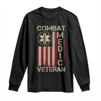 Combat Medic Veteran Long Sleeve Shirt Medical Military Vintage American Flag - Wonder Print Shop