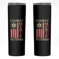 Combat Medic Veteran Skinny Tumbler Medical Military Vintage American Flag - Wonder Print Shop