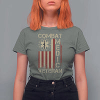 Combat Medic Veteran T Shirt For Women Medical Military Vintage American Flag - Wonder Print Shop
