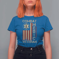 Combat Medic Veteran T Shirt For Women Medical Military Vintage American Flag - Wonder Print Shop