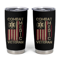 Combat Medic Veteran Tumbler Cup Medical Military Vintage American Flag - Wonder Print Shop