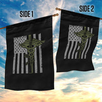 Combat Medic Soldier Garden Flag Caduceus Vintage American Flag - Wonder Print Shop