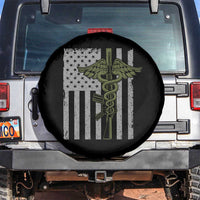 Combat Medic Soldier Spare Tire Cover Caduceus Vintage American Flag - Wonder Print Shop