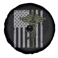 Combat Medic Soldier Spare Tire Cover Caduceus Vintage American Flag - Wonder Print Shop
