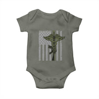 Combat Medic Soldier Baby Onesie Caduceus Vintage American Flag - Wonder Print Shop