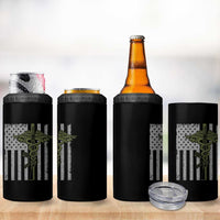 Combat Medic Soldier 4 in 1 Can Cooler Tumbler Caduceus Vintage American Flag - Wonder Print Shop