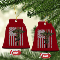 Combat Medic Soldier Ceramic Ornament Caduceus Vintage American Flag - Wonder Print Shop