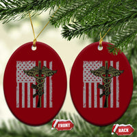 Combat Medic Soldier Ceramic Ornament Caduceus Vintage American Flag - Wonder Print Shop