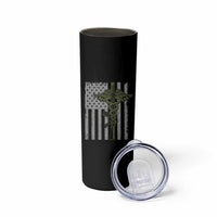 Combat Medic Soldier Skinny Tumbler Caduceus Vintage American Flag - Wonder Print Shop
