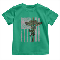 Combat Medic Soldier Toddler T Shirt Caduceus Vintage American Flag - Wonder Print Shop