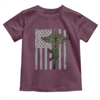 Combat Medic Soldier Toddler T Shirt Caduceus Vintage American Flag - Wonder Print Shop