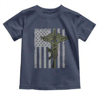 Combat Medic Soldier Toddler T Shirt Caduceus Vintage American Flag - Wonder Print Shop