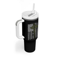 Combat Medic Soldier Tumbler With Handle Caduceus Vintage American Flag - Wonder Print Shop