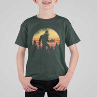 Bigfoot Pilgrim Turkey Pumpkin Thanksgiving Day T Shirt For Kid - Wonder Print Shop