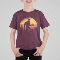 Bigfoot Pilgrim Turkey Pumpkin Thanksgiving Day T Shirt For Kid - Wonder Print Shop