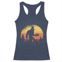 Bigfoot Pilgrim Turkey Pumpkin Thanksgiving Day Racerback Tank Top - Wonder Print Shop