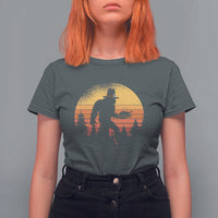 Bigfoot Pilgrim Turkey Pumpkin Thanksgiving Day T Shirt For Women - Wonder Print Shop