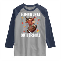 Funny I Came In Like A Butterball Raglan Shirt Thanksgiving Dabbing Turkey - Wonder Print Shop