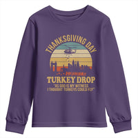 Funny Thanksgiving Day Turkey Drop Youth Sweatshirt As God Is My Witness I Thought Turkeys Could Fly - Wonder Print Shop