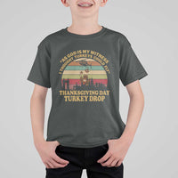 Funny Thanksgiving Day Turkey Drop T Shirt For Kid As God Is My Witness I Thought Turkeys Could Fly Vintage Retro - Wonder Print Shop