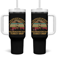Funny Thanksgiving Day Turkey Drop Tumbler With Handle As God Is My Witness I Thought Turkeys Could Fly Vintage Retro - Wonder Print Shop