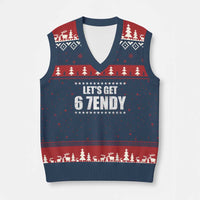 Lets Get Sendy 67 Six Seven Meme Alpha Slang Star V-Neck Knit Sweater Vest - Wonder Print Shop