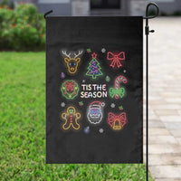 Funny Christmas Garden Flag Tis The Season Neon Lights Santa Gingerbread - Wonder Print Shop