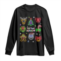Funny Christmas Long Sleeve Shirt Tis The Season Neon Lights Santa Gingerbread