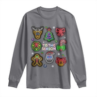 Funny Christmas Long Sleeve Shirt Tis The Season Neon Lights Santa Gingerbread