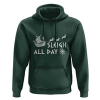 Christmas Viking Hoodie Sleigh All Day Reindeers Longships
