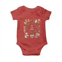 Retro Vintage Christmas Baby Onesie Tis The Season Santa Hat Xmas Wrealth