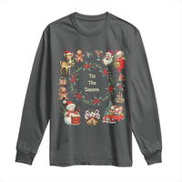 Retro Vintage Christmas Long Sleeve Shirt Tis The Season Santa Hat Xmas Wrealth