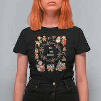 Retro Vintage Christmas T Shirt For Women Tis The Season Santa Hat Xmas Wrealth - Wonder Print Shop