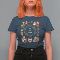 Retro Vintage Christmas T Shirt For Women Tis The Season Santa Hat Xmas Wrealth - Wonder Print Shop