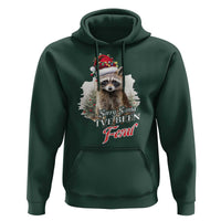 Funny Christmas Racoon Hoodie Sorry Santa I've Been Feral Trash Panda