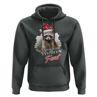 Funny Christmas Racoon Hoodie Sorry Santa I've Been Feral Trash Panda