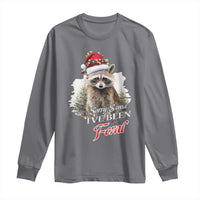 Funny Christmas Racoon Long Sleeve Shirt Sorry Santa I've Been Feral Trash Panda