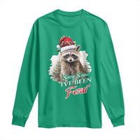 Funny Christmas Racoon Long Sleeve Shirt Sorry Santa I've Been Feral Trash Panda