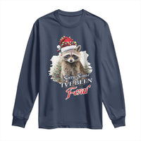 Funny Christmas Racoon Long Sleeve Shirt Sorry Santa I've Been Feral Trash Panda