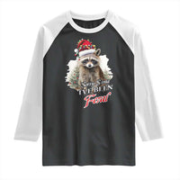 Funny Christmas Racoon Raglan Shirt Sorry Santa I've Been Feral Trash Panda - Wonder Print Shop