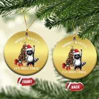 Funny Xmas Racoon Christmas Ornament Sorry Santa I've Been Feral Xmas Hat - Wonder Print Shop
