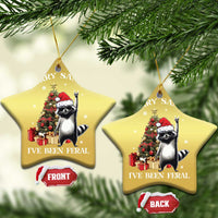 Funny Xmas Racoon Christmas Ornament Sorry Santa I've Been Feral Xmas Hat - Wonder Print Shop